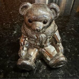 Ralph Lauren Silver-Plated Bear Piggy Bank - heavy!